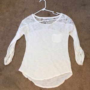 A white shirt with lace